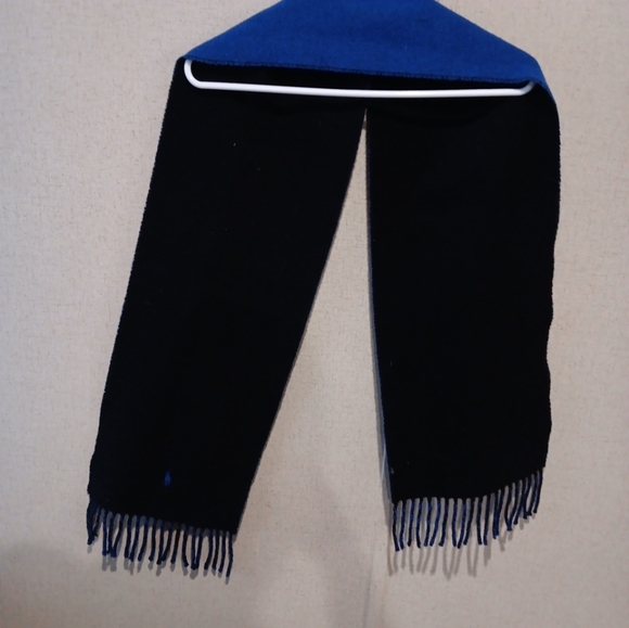 Polo Ralph Lauren Mens Blue Merino Italy Wool Scarf - Picture 4 of 5